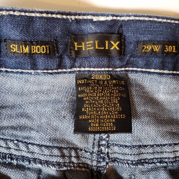 NWT Helix Slim Boot Jeans - Lt Silver Haze Wash (29x30) - Distressed Detail - Picture 8 of 13